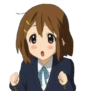 😮 Yui Hirasawa K-On! anime, cartoon, cute, girl, k-on, yui hirasawa telegram sticker