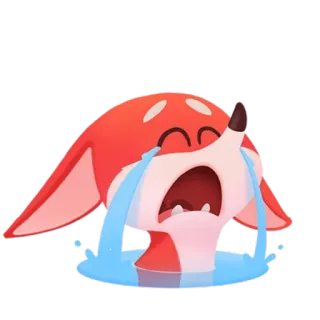 😢 vos, huilen, verdrietig, cartoon, emoties, dier telegram sticker