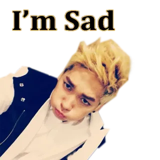 😔 I'm Sad sedih, emosi, rambut pirang, kesal, ekspresi, potret whatsapp sticker