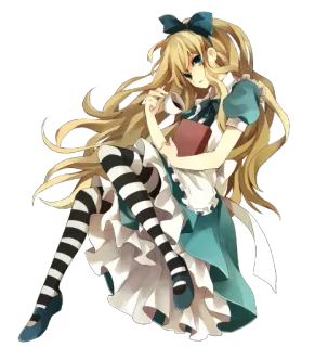 😀 Alice Alice in Wonderland Alice au pays des merveilles, personnage de livre, fantaisie, fille, animé whatsapp sticker