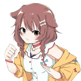 🦴 Inugami Korone Anime, Cane, Ragazza, Carino, Vtuber, Hololive whatsapp sticker