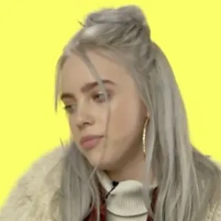 💧 Billie Eilish นักร้อง, คนดัง, ภาพเหมือน, เพลง telegram sticker