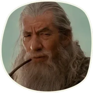 😎 Gandalf The Lord of the Rings 마법사, 판타지, 파이프, 늙은, 수염 telegram sticker