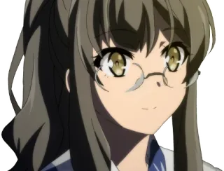 👋 Anime, Ragazza, Occhiali telegram sticker