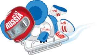 🏂 RUSSIA Jogos Olímpicos, urso, trenó, esportes de inverno, Rússia, atleta, mascote telegram sticker