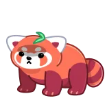 ๐ณ panda rosso, animale, carino, mammifero, adesivo, cartone animato, peloso telegram sticker