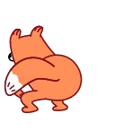 🍑 zorro, cola, animal, naranja, dibujos animados, pegatina telegram sticker
