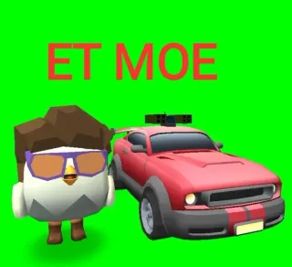 🐓 ET MOE auto, cartoon, figur, aufkleber, vogel, brille telegram sticker