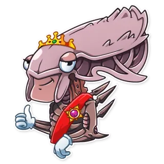 👍 dessin animé, sticker, personnage, roi, pouce levé, drôle whatsapp sticker