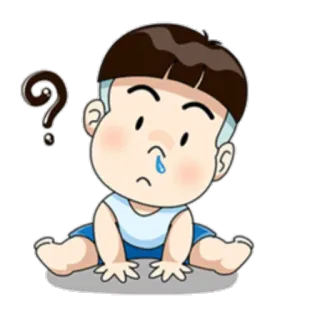 ❔ 漫画, 子供, 質問, 赤ちゃん, 可愛い telegram sticker