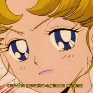 😡 How dare you talk to a princess like that! putri, anime, kutipan whatsapp sticker