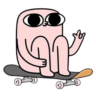 👌 การ์ตูน, สเก็ตบอร์ด, ตัวละคร, สติกเกอร์, สนุก, สเก็ตบอร์ด telegram sticker