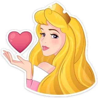 ❤ Aurora Sleeping Beauty Aurora, A Bela Adormecida, Princesa da Disney, Princesa, Coração, Desenho animado telegram sticker