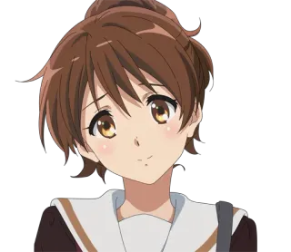 😄 Anime, Mädchen, braune Haare, süß, lächelnd telegram sticker