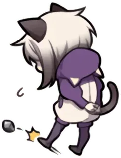 😤 chat, animal, mignon, dessin animé, autocollant, coup de pied, animation whatsapp sticker