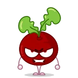 😡 betterave, dessin animé, en colère, légume telegram sticker