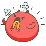 😡 สีแดง, โกรธ, สัตว์ประหลาด, น่ารัก, การ์ตูน, ปีศาจ, ไอน้ำ telegram sticker
