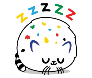 😴 Katze, schlafend, süß, Cartoon, Tier, Ruhe, zzz telegram sticker