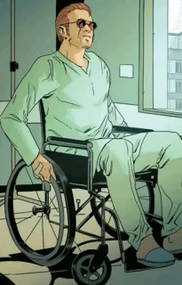 🕶 wheelchair, man, hospital, disability, patient telegram sticker