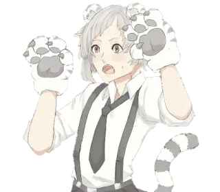 🐯 Atsushi Nakajima Bungo Stray Dogs Anime, Mangá, Bungo Stray Dogs, Atsushi Nakajima, Tigre, Bonito, Kawaii telegram sticker