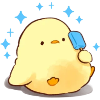 🍦 ลูกเจี๊ยบ, นก, ไอติมแท่ง, น่ารัก, คาวาอิ telegram sticker