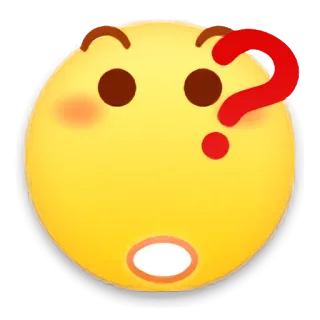 ❓ Emoji, Znak zapytania, Zdezorientowany, Wyraz, Żółty, Twarz, Kreskówka telegram sticker