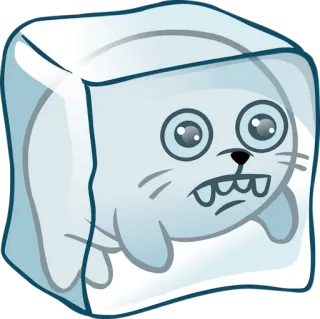 😬 hielo, foca, lindo, congelado, animal telegram sticker
