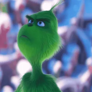 😨 Grinch กริ๊นช์, การ์ตูน, ภาพยนตร์, สีเขียว, ตัวละคร, คริสต์มาส whatsapp sticker