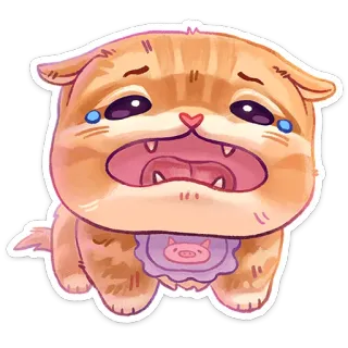 😭 猫, 子猫, 泣く, 悲しい, 動物, 可愛い, 悲しい猫 telegram sticker