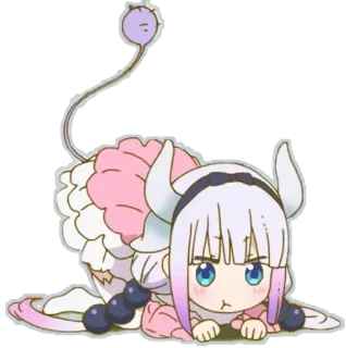 😋 Kanna Kamui Miss Kobayashi's Dragon Maid Anime, Drago, Chibi, Carino, Kawaii, Kanna telegram sticker