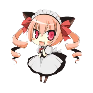 😺 anime, chibi, maid, kawaii, manga, cute, cartoon telegram sticker