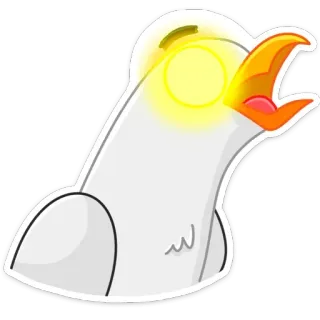 😳 seagull, bird, animal, cartoon, angry, glowing eyes telegram sticker