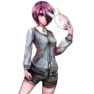 😈 Touka Kirishima Tokyo Ghoul 애니메이션, 도쿄 구울, 토우카, 키리시마, 마스크, 구울 telegram sticker