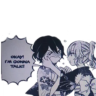 😒 OKAY! I'M GONNA TALK!! Mangá, Anime, Diálogo, Conversa telegram sticker