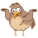 🤷♂️ bird, cartoon, shrugging, confused, funny, animal telegram sticker