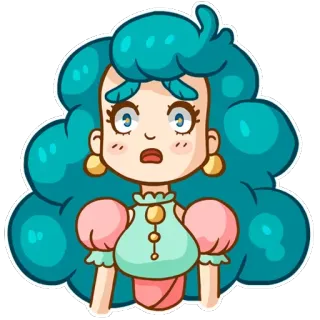 😳 mulher, desenho animado, adesivo, personagem, menina, ilustração telegram sticker