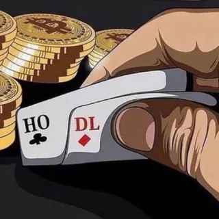 🤩 HO DL criptomoneda, Bitcoin, Hodl, cartas, juegos de azar, inversión whatsapp sticker