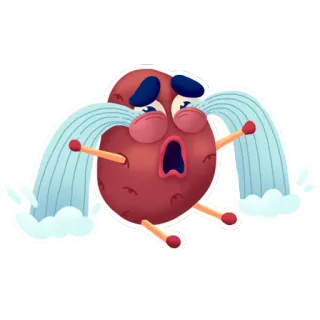 😭 ร้องไห้, เศร้า, เสียใจ, การ์ตูน, สติกเกอร์, อารมณ์ telegram sticker