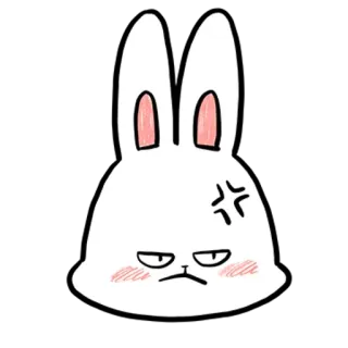 🥴 coniglio, coniglietto, arrabbiato, carino, cartone animato, animale, seccato telegram sticker