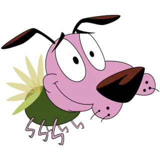 ☺ Courage Courage the Cowardly Dog chien, dessin animé, lâche, Courage le chien froussard telegram sticker