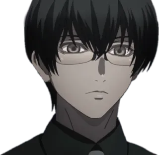 😕 Ken Kaneki Tokyo Ghoul Anime, Manga, Tokyo Ghoul, Ken Kaneki, Personnage, Lunettes telegram sticker