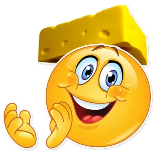 👏 Emoji, Fromage, Nourriture, Dessin animé, Smiley, Mème telegram sticker