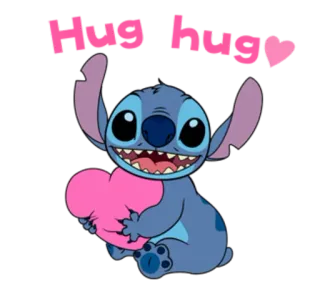 🤗 Stitch Lilo & Stitch Hug hug carino, cuore, abbraccio, amore, Disney telegram sticker