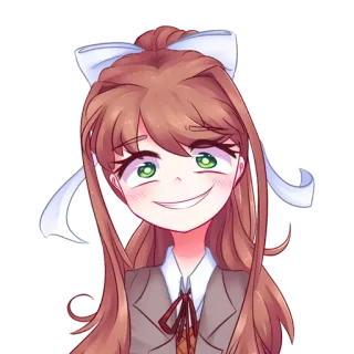 😁 Monika Doki Doki Literature Club anime, girl, monika, doki doki literature club, creepy, character telegram sticker