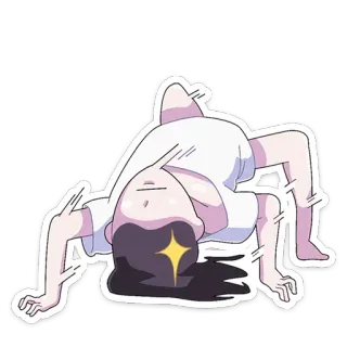 😴 Cartoon, Anime, Flexibilität, Mädchen, Übung, Pose whatsapp sticker
