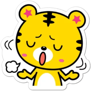 😌 tigre, cartoni animati, animale, carino telegram sticker