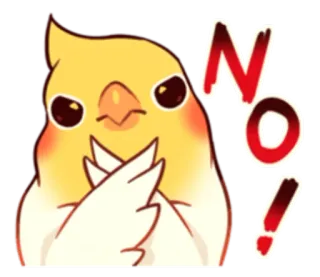 🙅 NO! นก, นกแก้ว, นกค็อกกาเทล, ไม่, ห้าม, การปฏิเสธ telegram sticker