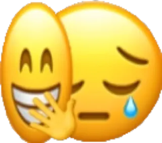 😢 Emoji, Estado de ánimo, Emoción, Triste, Feliz, Máscara, Cara whatsapp sticker