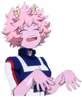 😨 Mina Ashido My Hero Academia 动漫, 英雄, 粉色头发, 女孩, 个性 telegram sticker