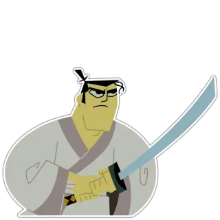 😠 Samurai Jack Samurai, Schwert, Cartoon, Kämpfer, Action whatsapp sticker